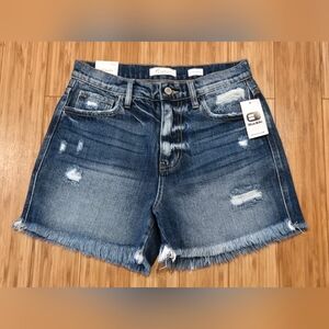 NWT Kancan Blue Distressed High Waist Shorts